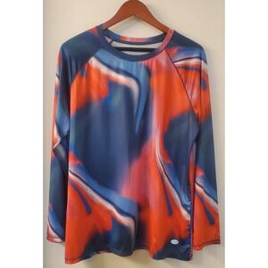 Reel Legends Fishing Shirt XL Tie Dye Red Pink Blue White Long Sleeve Tee Shirt